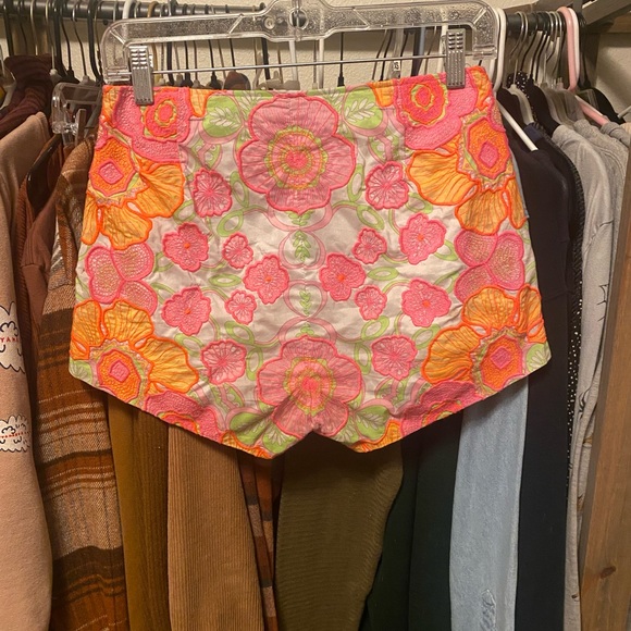 Floral Embroidered Hot Pants High Waist Shorts Size S - Picture 4 of 4